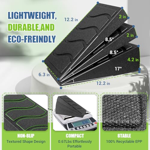 ODCPN Squat Wedge Block, 5 Adjustable Angles Slant Board for Calf Stretching with Stretching Strap & Poster, 520 LBS Heel Elevated Squat Wedge Capacity for Yoga, Ankle Physical Therapy & Mobility - Image 3