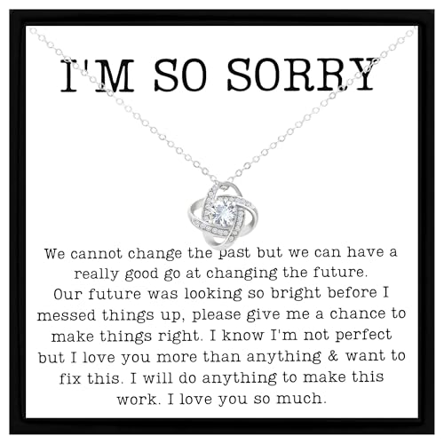 Gifted Happiness Im Sorry Necklace Gift Apology Gift with Message Card Sentimental Forgiveness Gift for Her Romantic Pendant Necklace for Girlfriend Wife or Partner