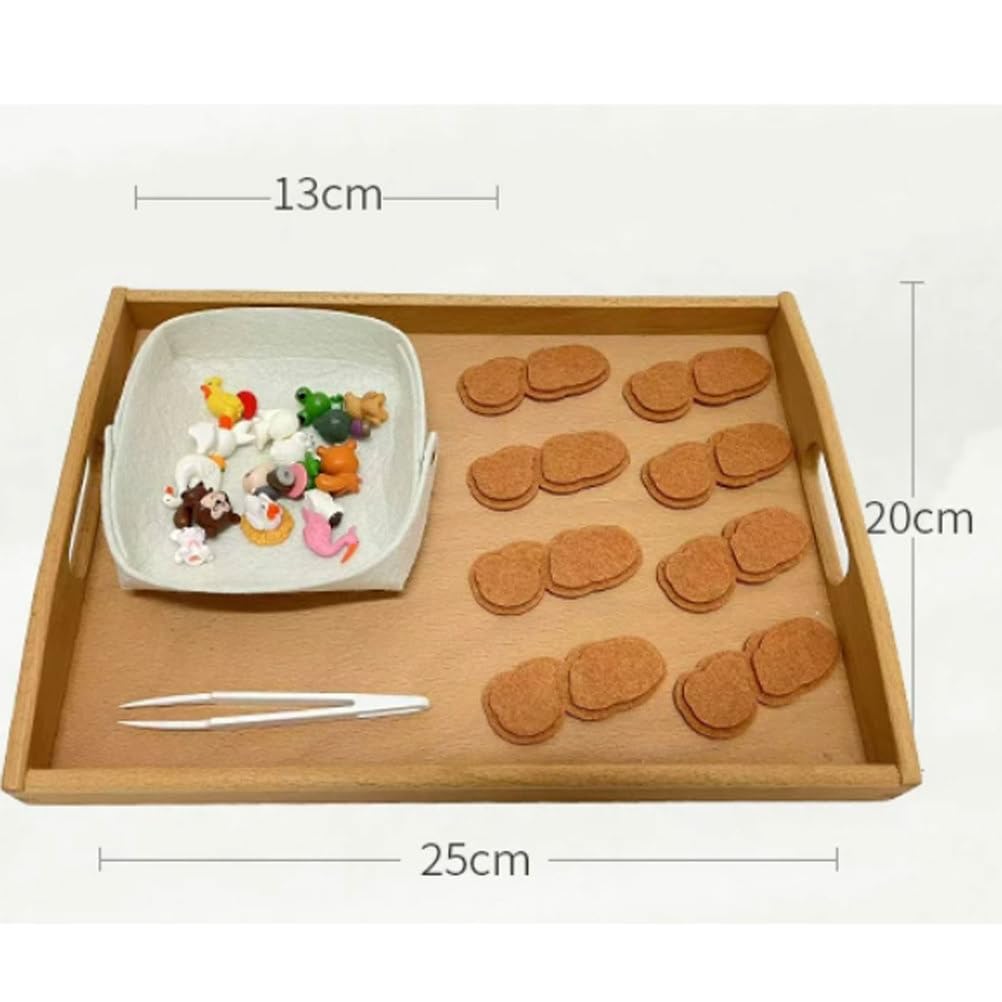 Set di vassoi per Abbinare e ordinare Figure di Animali Montessori | Gioco classificazione feltro motricità fine, giocattolo educativo sensoriale pensiero logico e senso dell'ordine