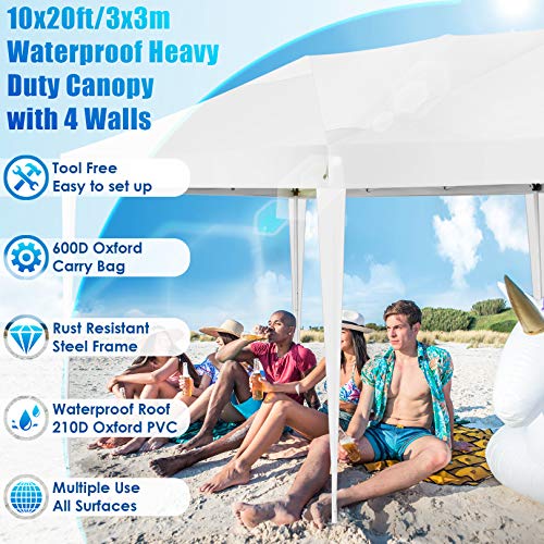 Faltbarer Pavillon 2x2m Blau - Wasserdichtes Pop Up Zelt Für Garten, Grillparty & Outdoor Events