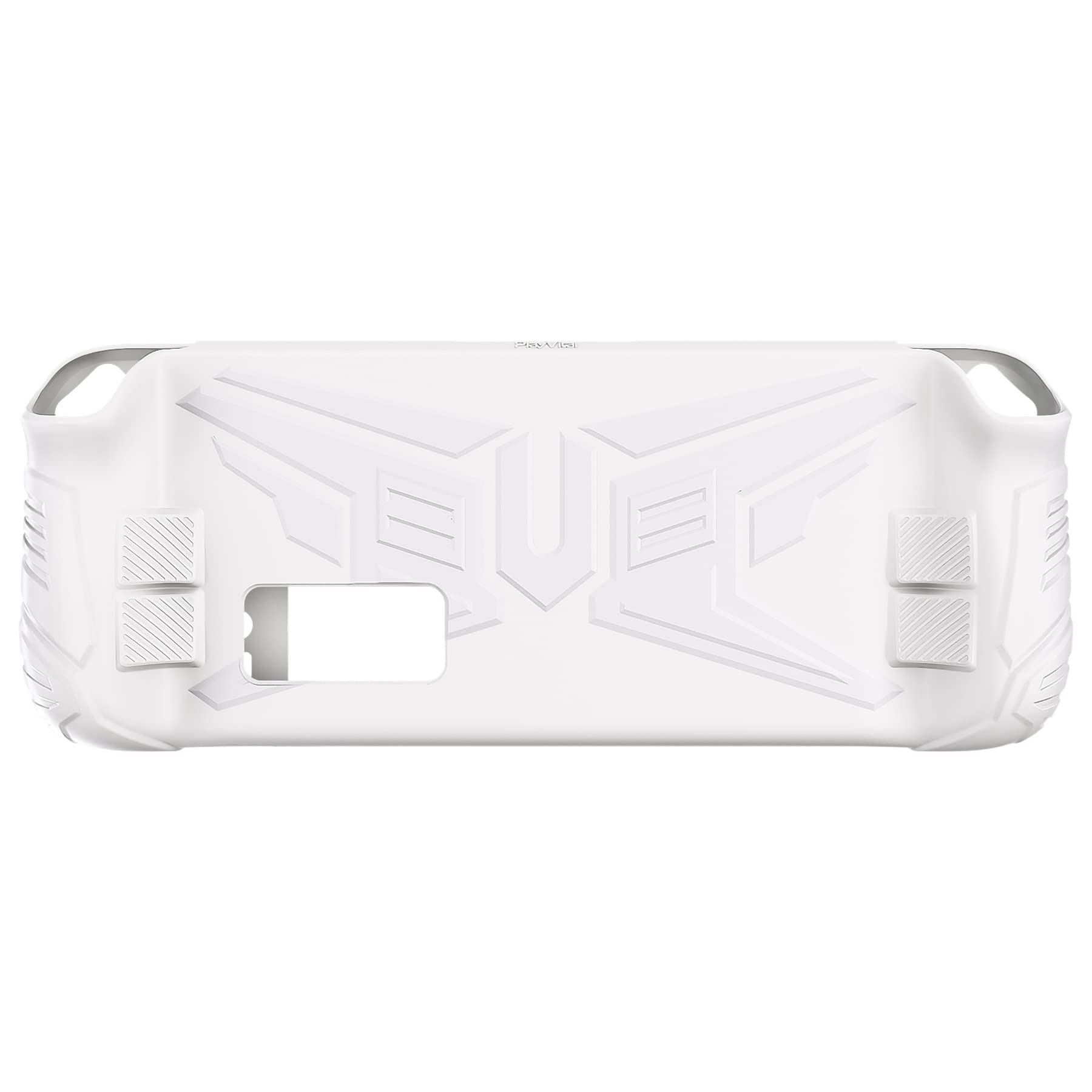 PlayVital Coque pour Steam Deck Console Accessoires,Housse Protection pour Steam Deck LCD avec Capuchons Joystick,Cover Silicone Souple avec Design Bouton Arrière-Blanc,Armor Série