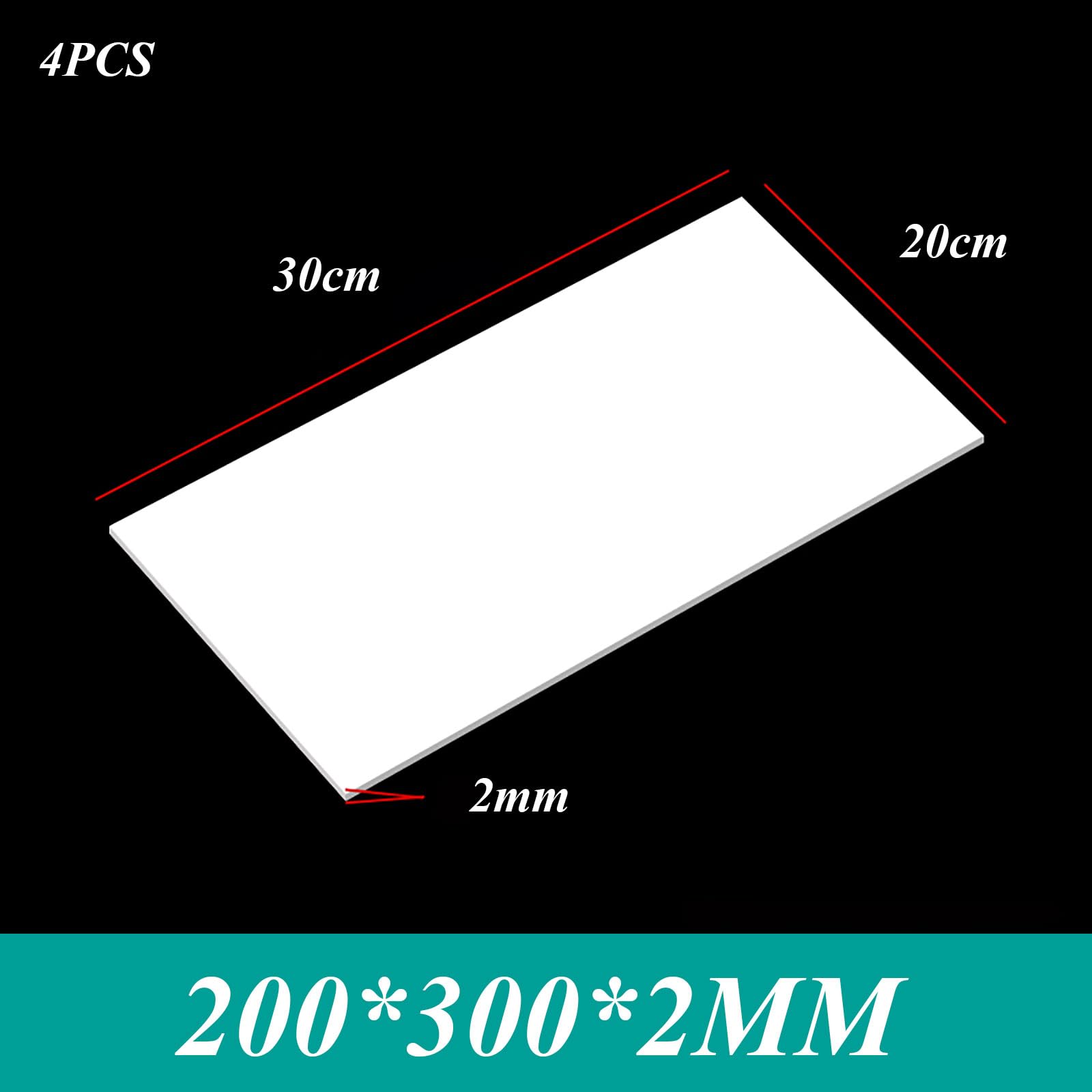 4/5 szt. Sztywne arkusze plastikowe wielokrotnego użytku ABS - 200 x 300 mm Arkusze termoformowalne do projektów rzemieślniczych DIY i budowania modeli(2mmx4pcs)