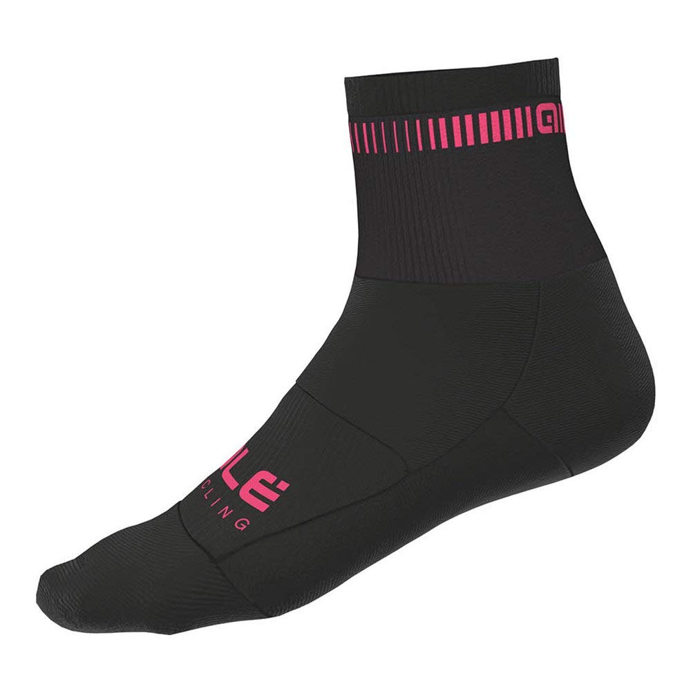 Ale' Unisex Black/Fluo Pink Alé Cycling Logo Q-Skin 12Cm Cycling Socks, Large (Eu 44-47)