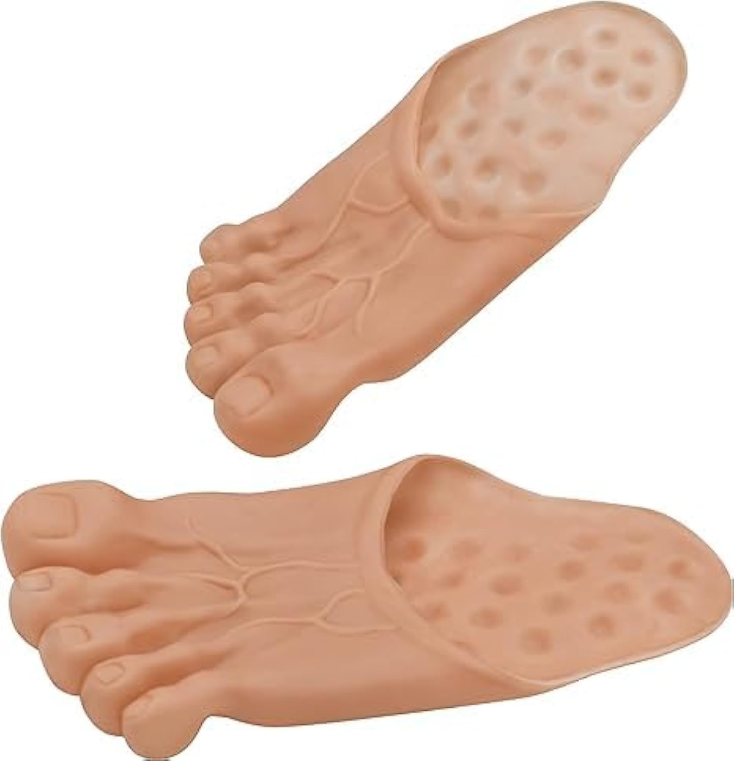 Jumbo Funny Bare Feet Slippers giant Feet Adult Halloween Costume Accessories, Skin-color