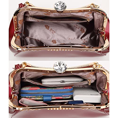Bolso de mano femenino de cuero charol brillante miniatura 5