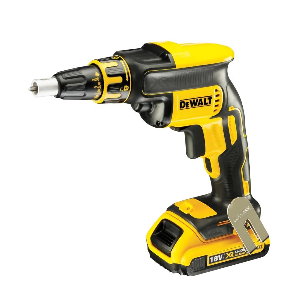 DEWALT DCE089D1G-QW - Láser autonivelante de 3 lineas de 360º-Incluye batería DW 10,8V Litio-Verde & DCF620D2-QW DCF620D2-QW-Atornillador Panel Yeso sin escobillas XR 18V con 2 baterías Li-Ion 2