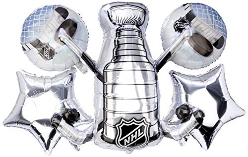 Image of Anagram NHL Stanley Cup Hockey Balloon Bouquet, Multicolored