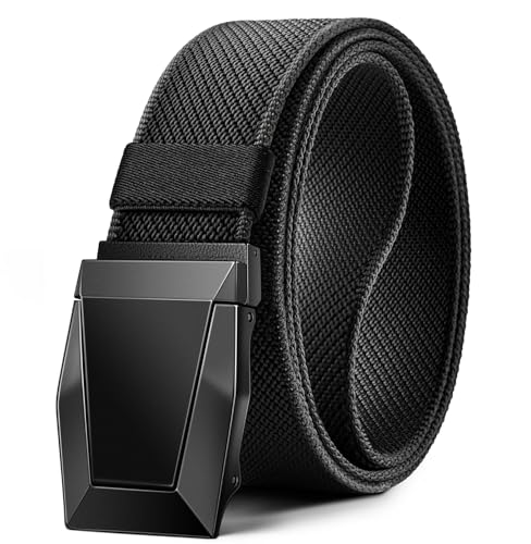 KEMISANT Cinturón Hombre, Cinturón Táctico Policia Militar Trabajo Cinturon 3,8cm,Hebilla Liberación Rápida(Negro,115cm/34-38" Cintura ajuste)