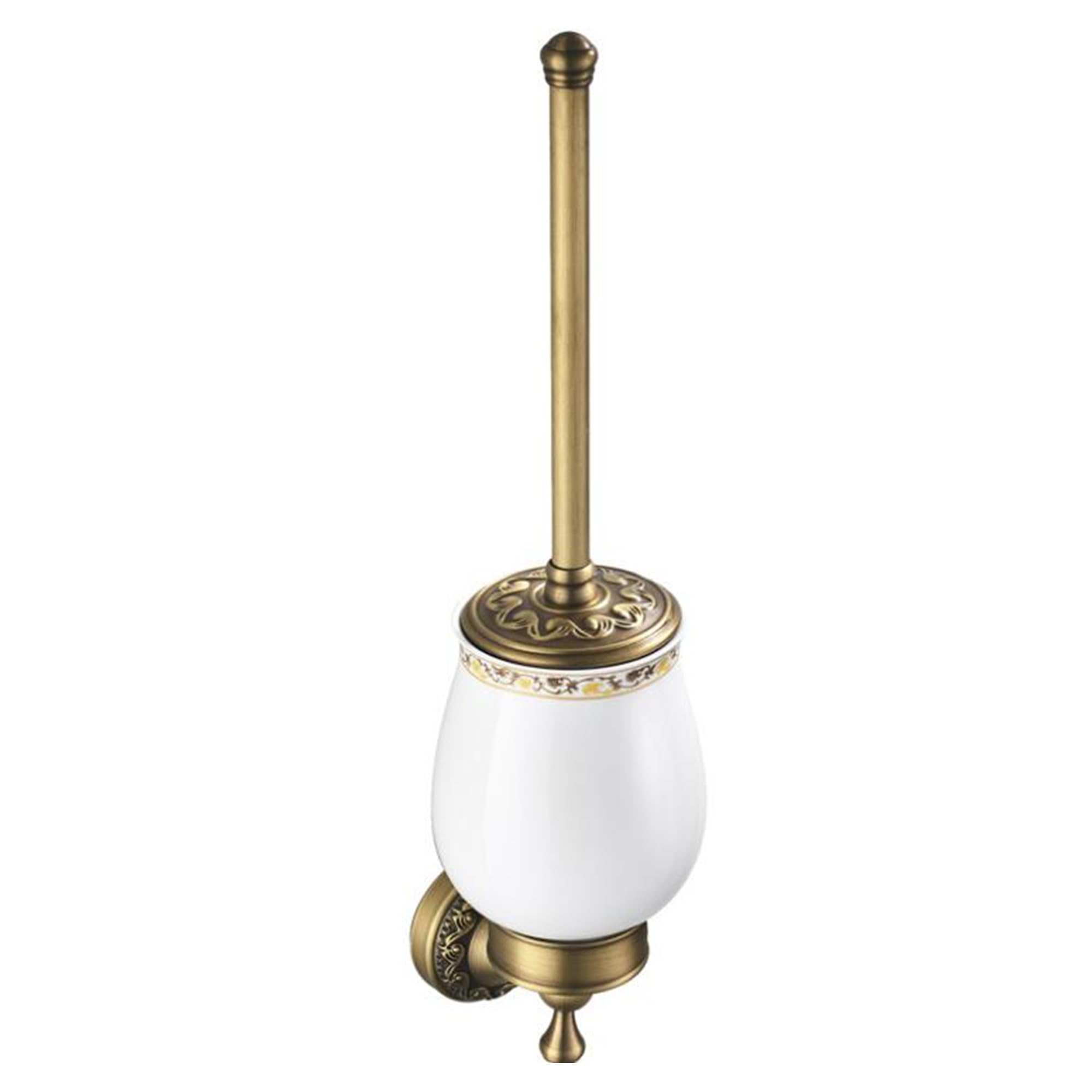 Peonybath Antique Bronze Toilet Brush With Holder For Bathroom Wall Mounted Toilet Wall Mounted Bathroom Hardware Accessories,Pattern Carving Design