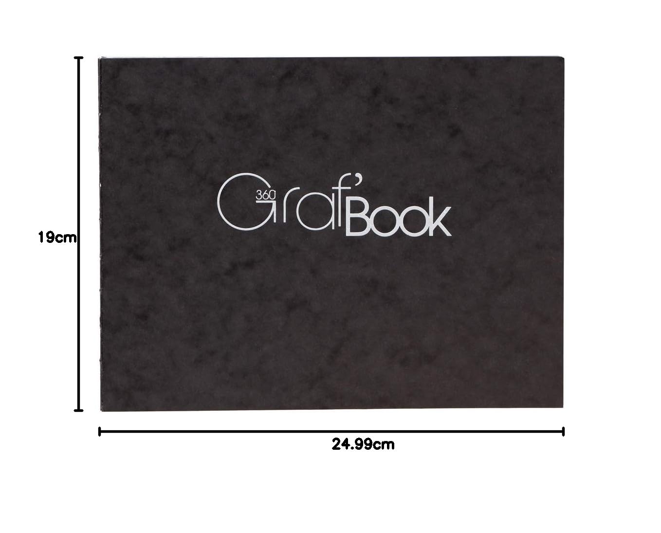 Clairefontaine 975805C - Taccuino cucito Graf'Book 360 ° 100 fogli 19x25 cm carta da disegno bianca 100 g - formato orizzontale