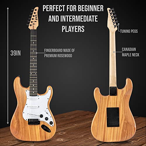 Lyxpro LYXEGBK39NL Electric Guitar 39 Inch Inch Full Beginner Starter Kit Full Size With 20W Amp, Package Includes All Accessories, Digital Tuner, Strings, Picks, Tremolo Bar thumb #2