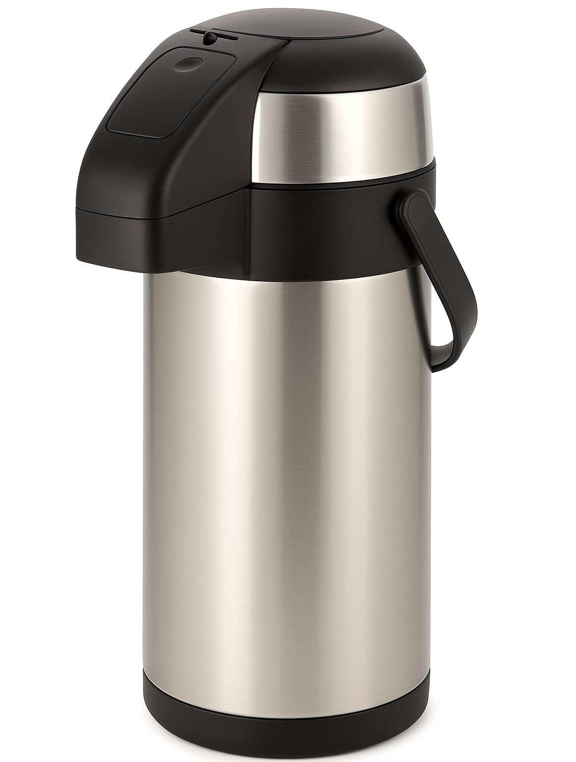 3 or 5 Litre Stainless Steel Unbreakable Pump Action Airpot Tea Coffee, Suitable for Hot and Cold Drinks or Soups with Carry Handle Anti Spillage Highly Durable and Compact (3 Litre)