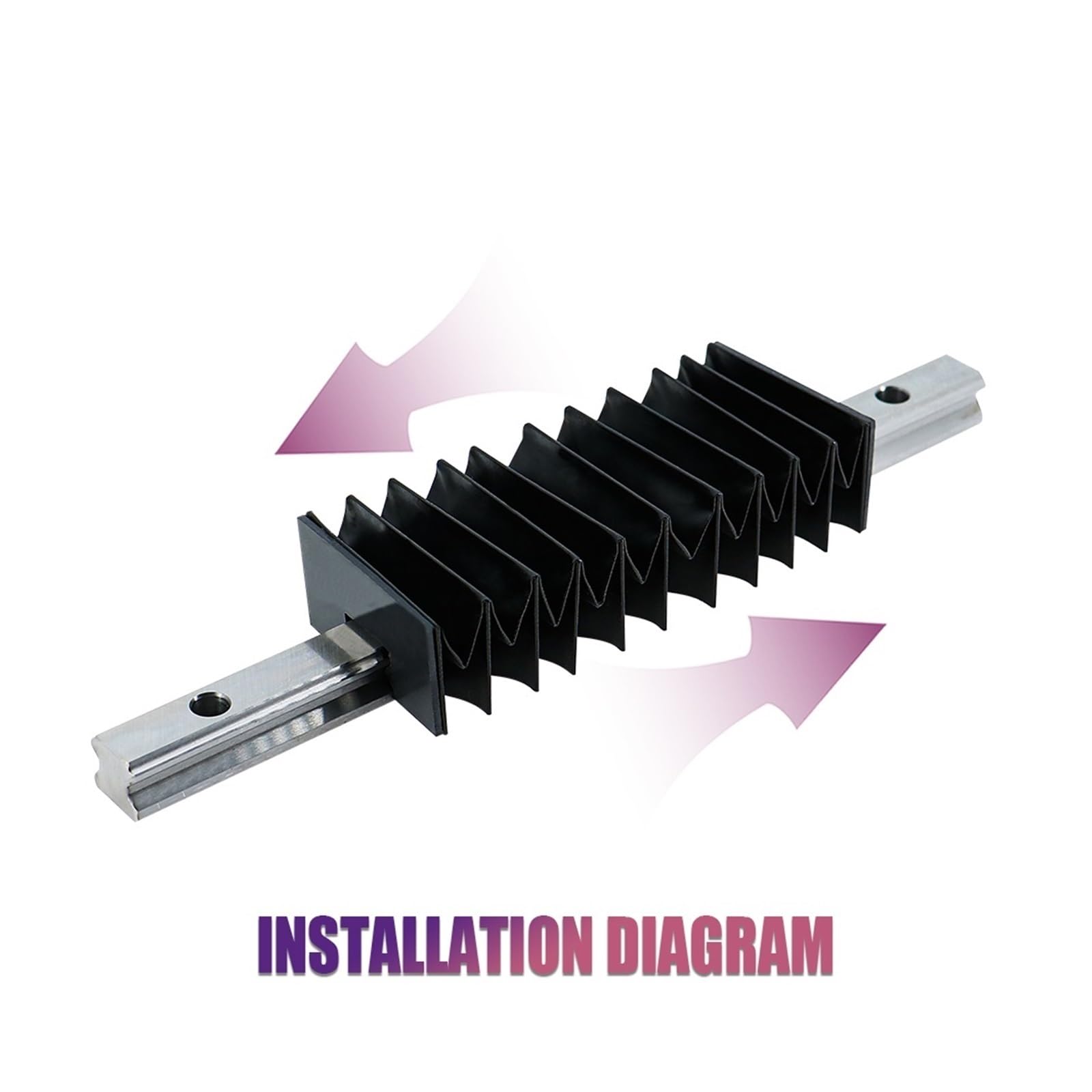 1 copertura antipolvere telescopica da 200-1000 mm per guide e guide lineari HGR15, HGR20, HGR25 HGR30, rapporto di compressione 10:1 (per HGR20, 950 mm)