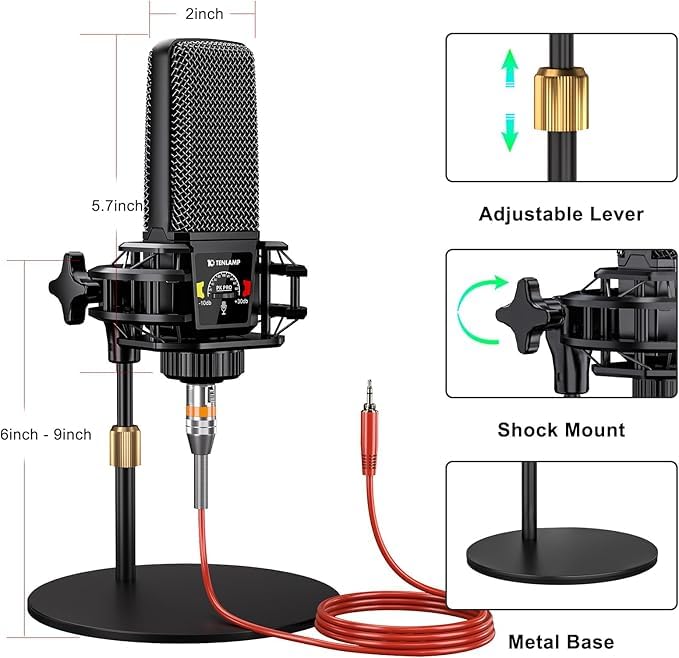 Image of Podcast Equipment Bundle Audio Mixer with Studio Condenser Microphone, Live Sound Card Audio Mixer Interface, Sound Board, Sound Card with Voice Changer Denoise for PC Recording Gaming Podcasting