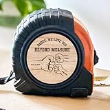 Wrappiness Gifts for Dad Personalized Tape Measure - Fist Bump Fathers Day Loving Gift for Daddy, Papa, Grandpa, Grandfather with Custom Kids Names, Love You Beyond Measure, 16.4 Ft Long Tool Gift
