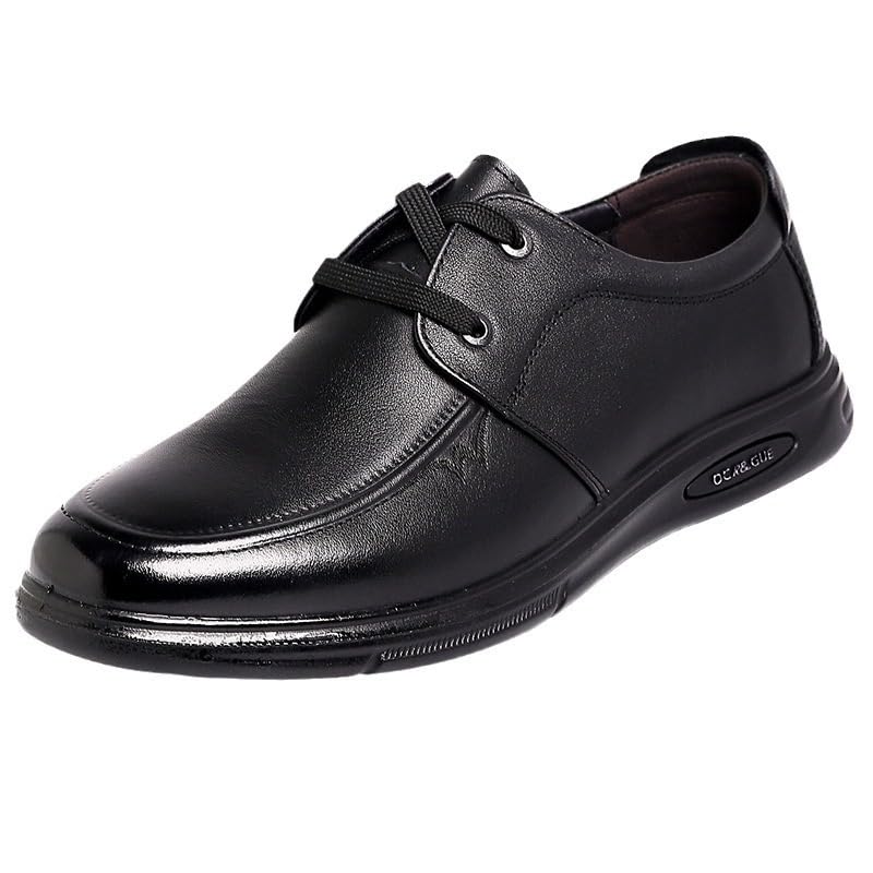 for Men Slip Resistant Oxford Toe Lace Up Derby Shoes Breathable Driving Leather Shoe for Wedding Office Business Leather Shoe Casual Flat Moccasin