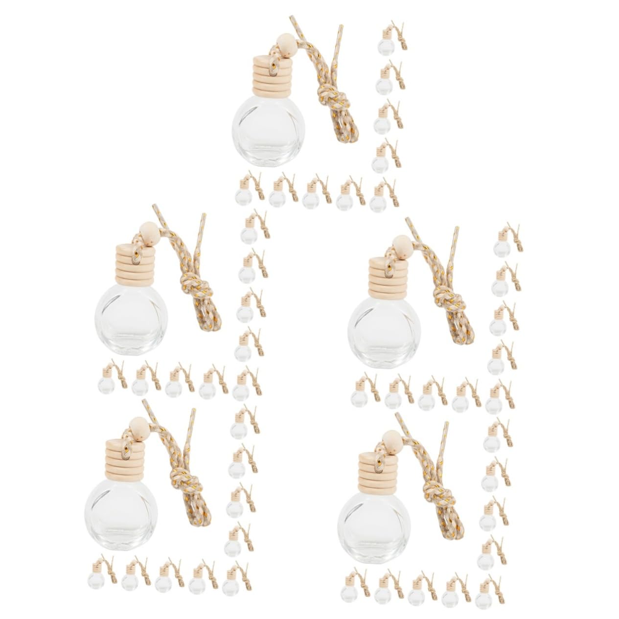 Mobestech 50pezzi Bottiglie Di Trasparenti Per Diffusore Di Profumi Da Auto Bottiglie Vuote Ricaricabili Per Oli Essenziali e Deodoranti Auto