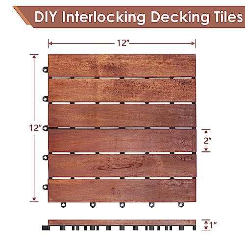 Primezone WDT-B-54 Pcs Fsc Certified Acacia Wood Interlocking Patio Deck Tiles thumb #1