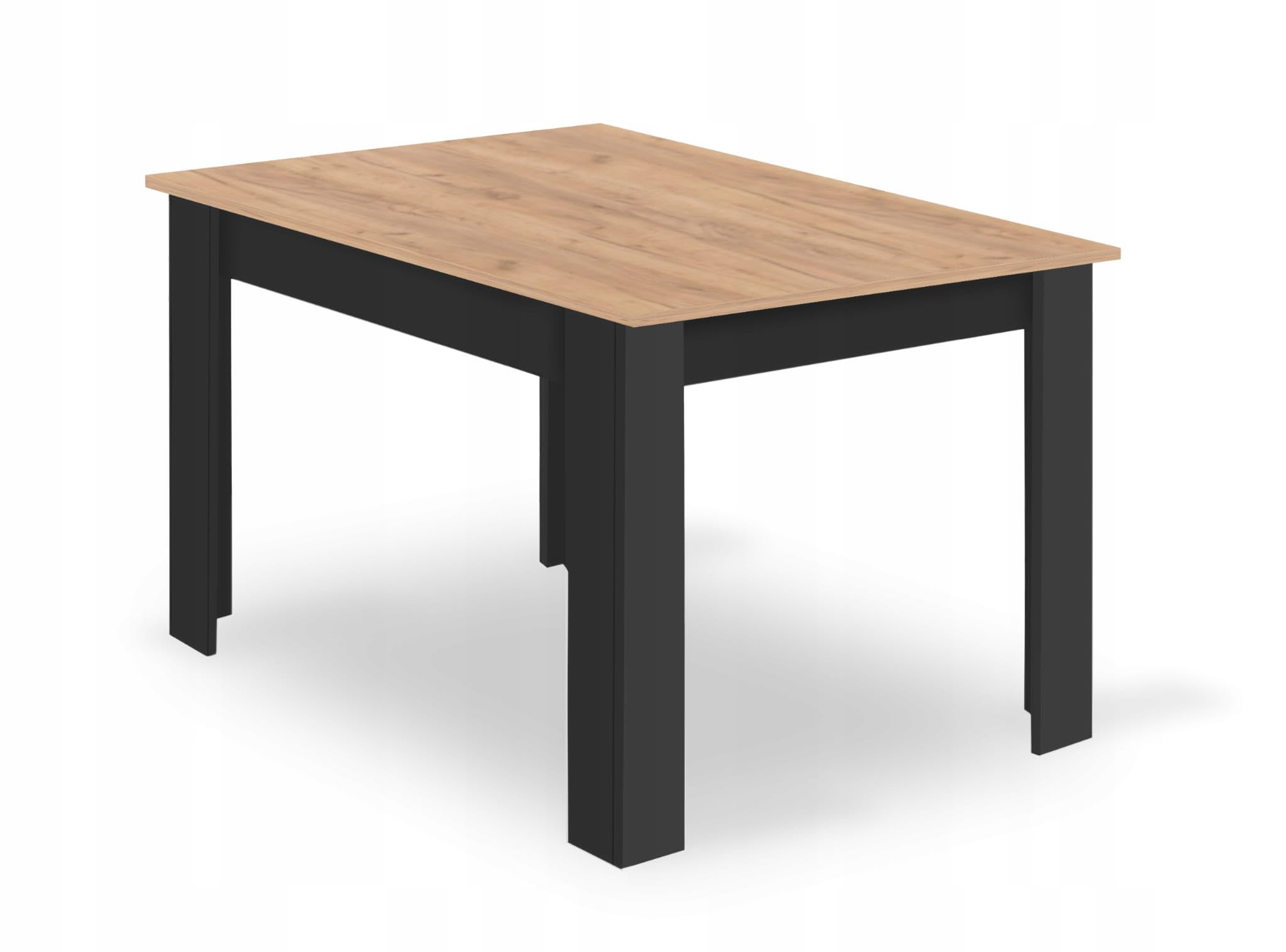 Conjunto Mesa Rectangular 120 x 80 cm y 4 Sillas Comedor Negro - Mesa de Cocina con Sillas con Cojín de Cuero Sintético y Patas de Madera de Haya