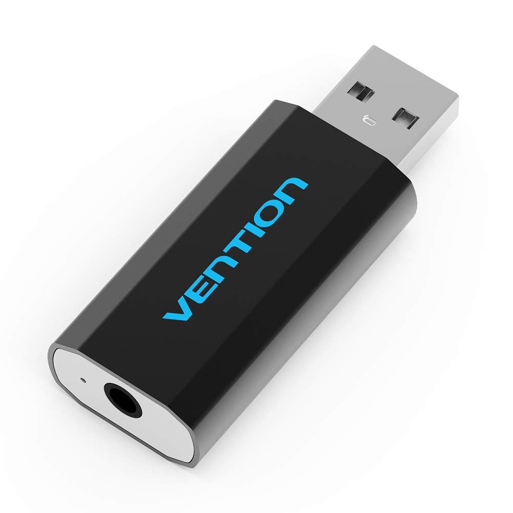 Vention External USB Sound Card 3.5mm 4 Pole (microphone input audio output) VAB-S15-B