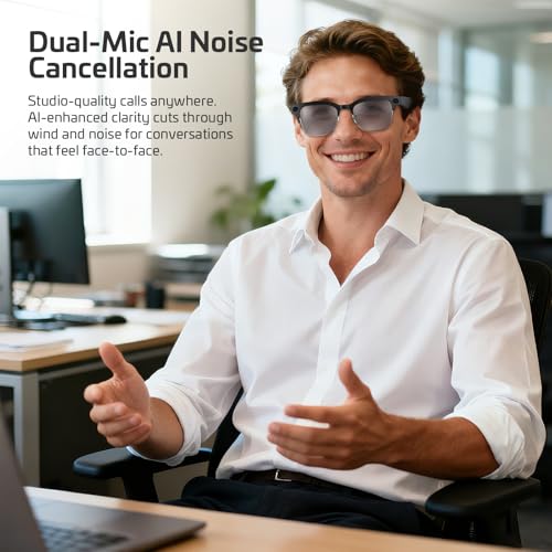 Image of AI Smart Glasses with Camera and Bluetooth,8MP 4K HD Camera Glasses,Supports AI Voice Control /Photo /Video /Audio Recording,Smart Glasses with 133 Translations,IP67 Waterproof for Business & Outdoor