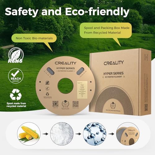 Image of Creality Hyper PLA Filament 2KG, Up to 600mm /s High Speed 3D Printer Filament PLA 1.75mm, No-Tangling Stronger Toughness Fit Most 3D Printers