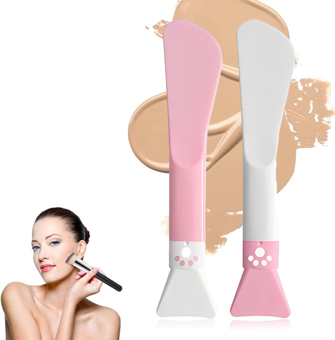 2 stuks siliconen gezichtsreinigingsborstel, gezichtsmasker, gezichtsborstel, masker, schoonheidsgereedschap, siliconen kwast voor de ogen, crème, modder, hybride masker om zelf te maken