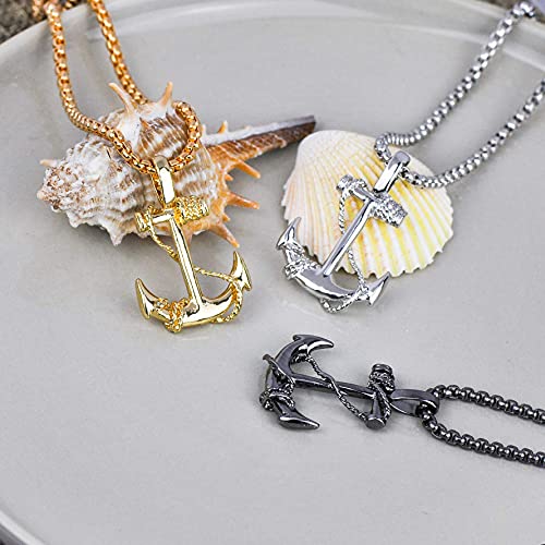 EZUY GNAY Fashion Retro Nautical Anchor Pendant Necklace Stainless Steel Jewelry Anchor Chain Accessories for Men&Womens4