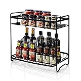 2 Étages Porte-Épices/Étagère d’Épices/Etagère de stockage,WEFLAIR fer Détachable Bidons Bouteilles Organisateur Étagère Titulaire pour la Cuisine à Domicile de Salle de Bain Comptoir de Stockage