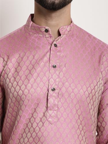 Image of SOJANYA (Since 1958 Men's Jacquard Silk Kurta and Pyjama with Nehru Jacket
