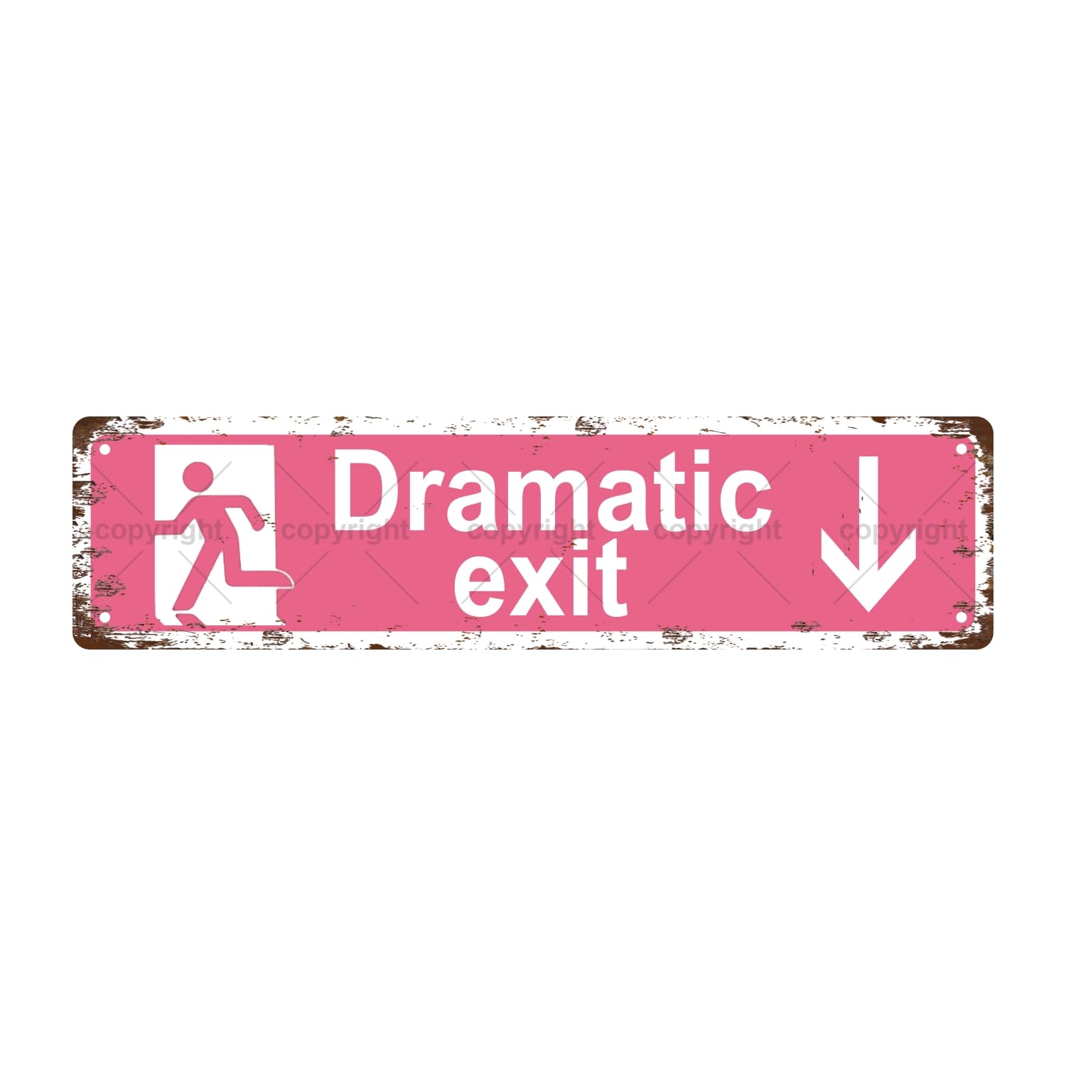 Dramatic EXIT Down Dramatic EXIT Metal Tin Street Sign Bar Cafe Garage Cave Home Room Wall Bathroom Farmhouse Garden Porch Patio Decor,4x16 Inch