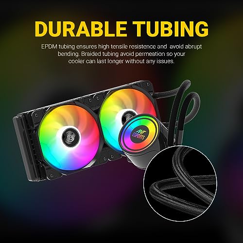 Ant Esports ICE-240 240mm Addressable RGB 2600RPM AIO I CPU Liquid Cooler - Black I Support Intel - LGA115X/1200/1700/1366/2011/2066 , AMD -... - Image 3