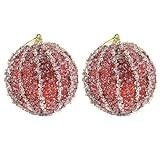 Photo Gallery facaiio palline da appendere all albero di natale, 8 cm, con lustrini, in schiuma lucida, decorazioni per feste in casa, confezione da 2 Photo Gallery facaiio palline da appendere all albero di natale, 8 cm, con lustrini, in schiuma lucida, decorazioni per feste in casa, confezione da 2