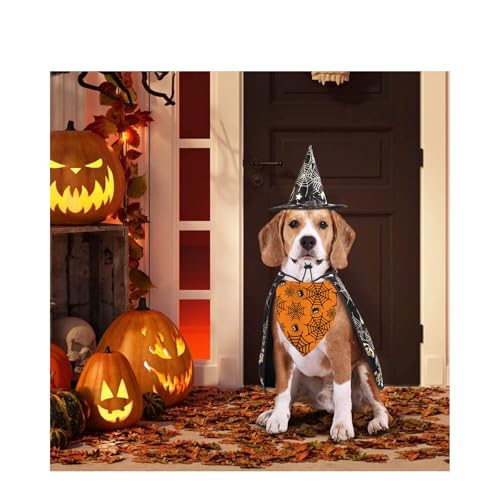 Halloween-Dog-Bandanas-Puppy-Scarf-Ghosts-Spider-Web-Dog-Outfits-2-Pcs-Adjustable-Holiday-Party-Birthday-Triangle-Reversible-Dog-Costume-for-Small-Medium-Large-Dogs Halloween Dog Bandanas Puppy Scarf Ghosts Spider Web Dog Outfits 2 Pcs Adjustable Holiday Party Birthday Triangle Reversible Dog Costume for Small Medium Large Dogs
