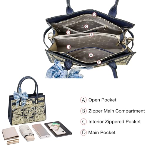 Image of FOXLOVER Medium Tote Bag for Women Designer Vintage Satchel Handbags Top-handle Purses