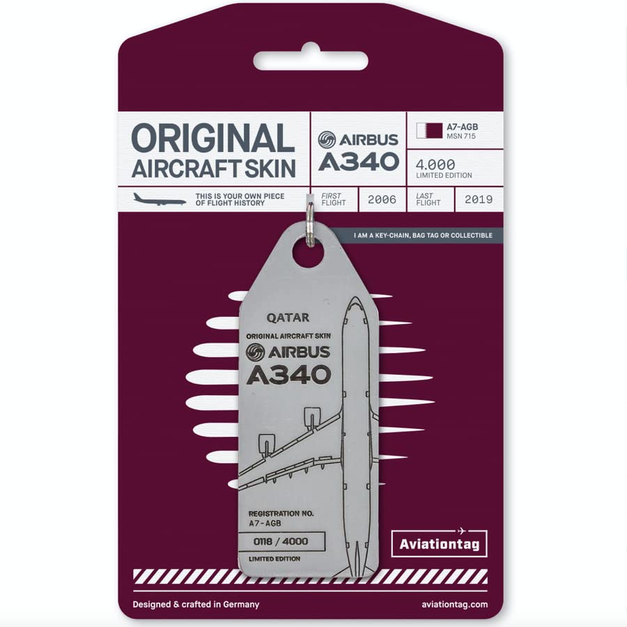 AVIATIONTAG A340 A7-AGB Grey QATAR アビエーションタグ カタール航空