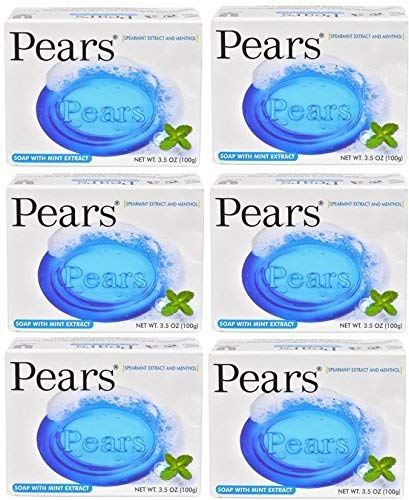 Pears Soap with Mint Extract, 3.5 oz Bars (6-Bars)