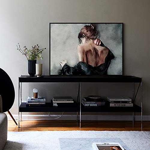 yaoxingfu Chica Delgada sin Marco Vista Posterior Retrato Arte de la Pared Impresión Canvas ngs Poster, Loft Industrial Imagen de la Pared para la decoración de la Sala de Estar 60x90cm