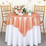 50''x50'' Square Blush Sequin Tablecloth Select Your Color & Size Can Be Available ! Sequin Overlays, Runners, Gatsby Wedding, Glam Wedding Decor, Vintage Weddings (Blush)