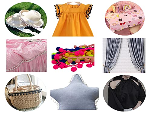 Yoyo Pom Pom Trim 50 Yards 25 Colors 12 Mm Pom Pom Ball Fringe Trim For Sewing Accessory Decoration Diy Crafts (Mixed Color 2) #TOP4