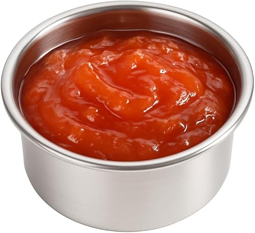 Miniatura 9 de Paquete de 6 recipientes pequeños de condimentos y inmersión de 4 onzas con tapas a prueba de fugas, cajas Bento de acero inoxidable reutilizables