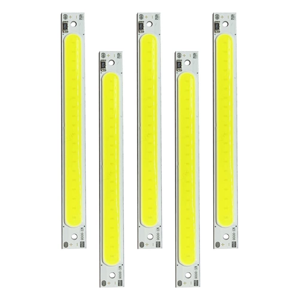 LED COB Light Platine, 5 pezzi DC 5 V 3 W Long Strip LED Chip Light Board Luce Bianca 600 mA 400 lm 6500 K per USB Touch Dimmer