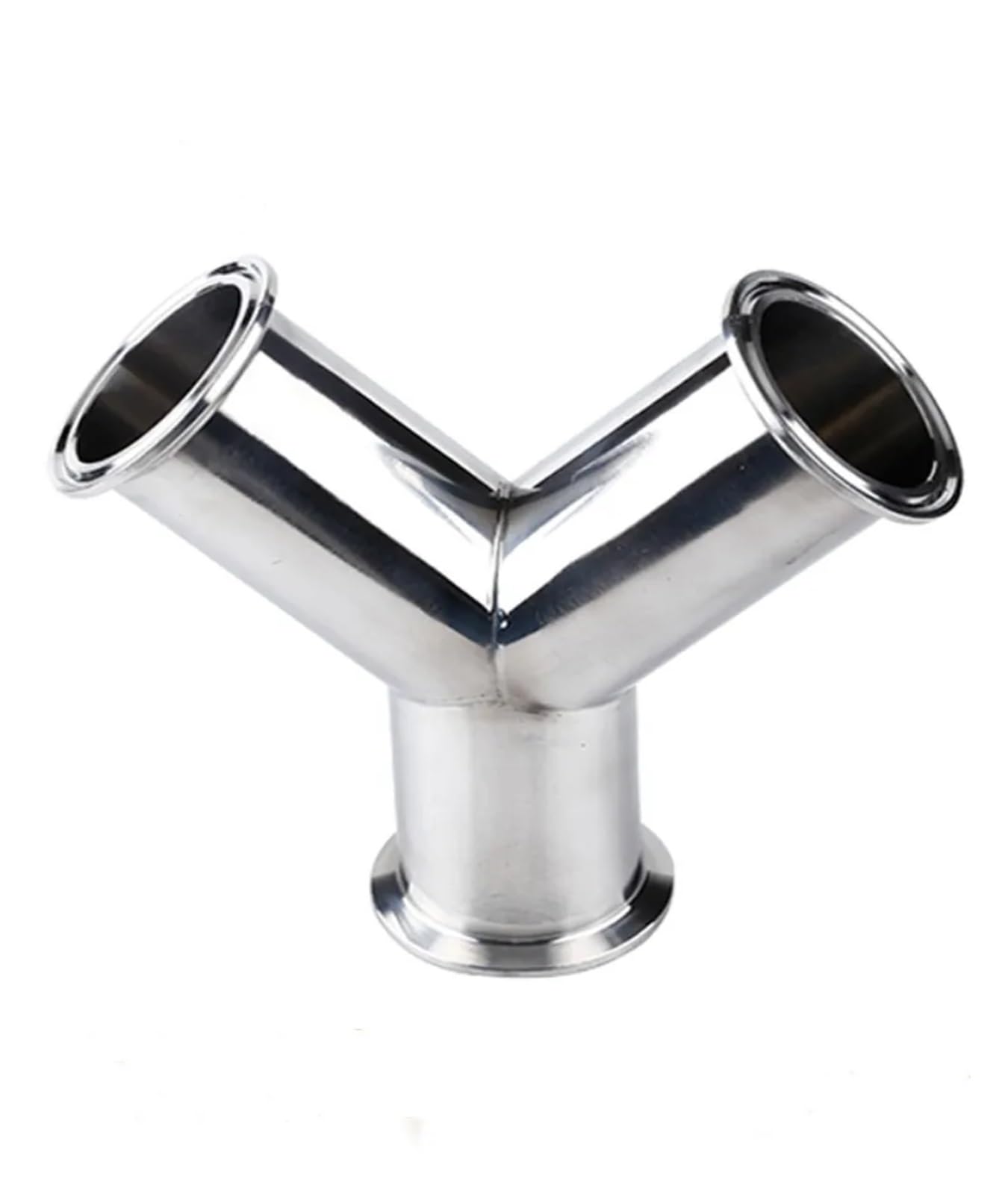 19mm -57mm Pipe OD 1.5"-2.25" Tri Clamp Y Shaped 3 Way SUS 304 Stainless Steel Fitting Spliter Beer Wine(19mm x Ferrule 50.5)