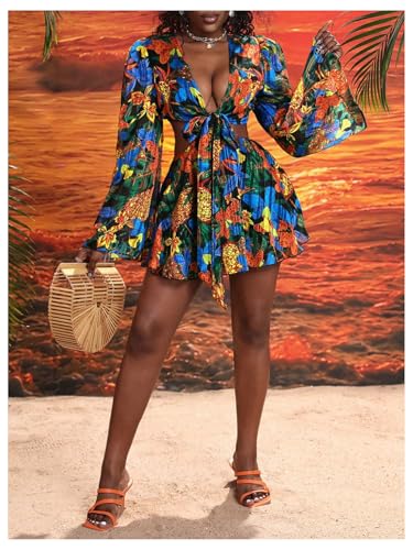 Image of BEAUDRM Women's Summer Tropical Dress Sexy Vacation Outfits Beach Sundress | Tropical Dresses for Women, Summer Dress, Two Piece Sets, Summer Outfits