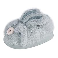 MK MATT KEELY Boys Girls Cartoon Rabbit Slippers Toddler Winter Warm Plush Shoes Kids Sliders,Grey,6/7 UK Child