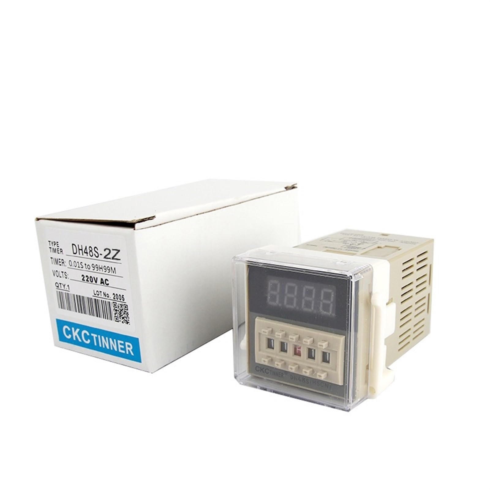 Interruptor de relé temporizador programable LED Digital DH48S-2Z 0,01 S-99H99M con Base de enchufe AC/DC 12V 24V 36V 110V 220V 380V temporizador de retardo(AC 24-240V)