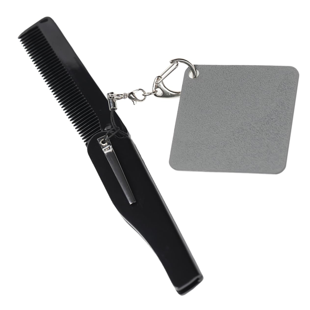 CALLARON Beard Comb Mens Pocket Foldable Comb Fine Tooth Small Folding Travel Brushes Keychain Mirror