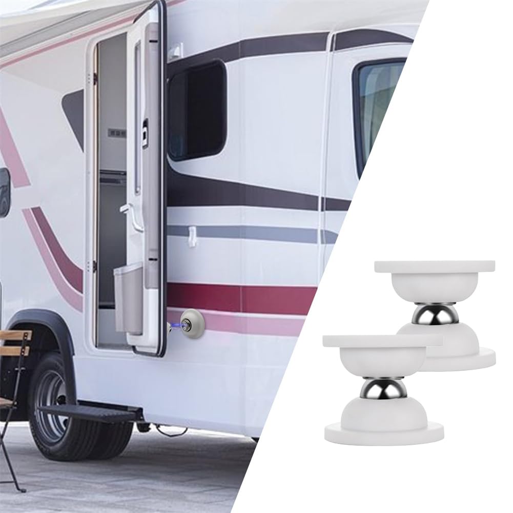 Wohnmobil Türhalter Magnetisch - 2 Stück Edelstahl Mit Kleber Und Schrauben