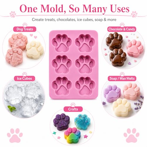 Set de 3 Moldes de Silicón para Cubos de Hielo de Huellas de Perro miniatura 6