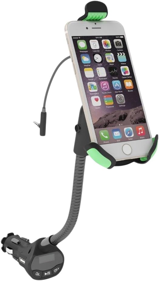 Car Mount, Beepels FM Transmitter with Car Phone Holder and USB Port Car Charger - Fest Charging